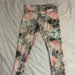 Fabletics floral tights. Worn once!
